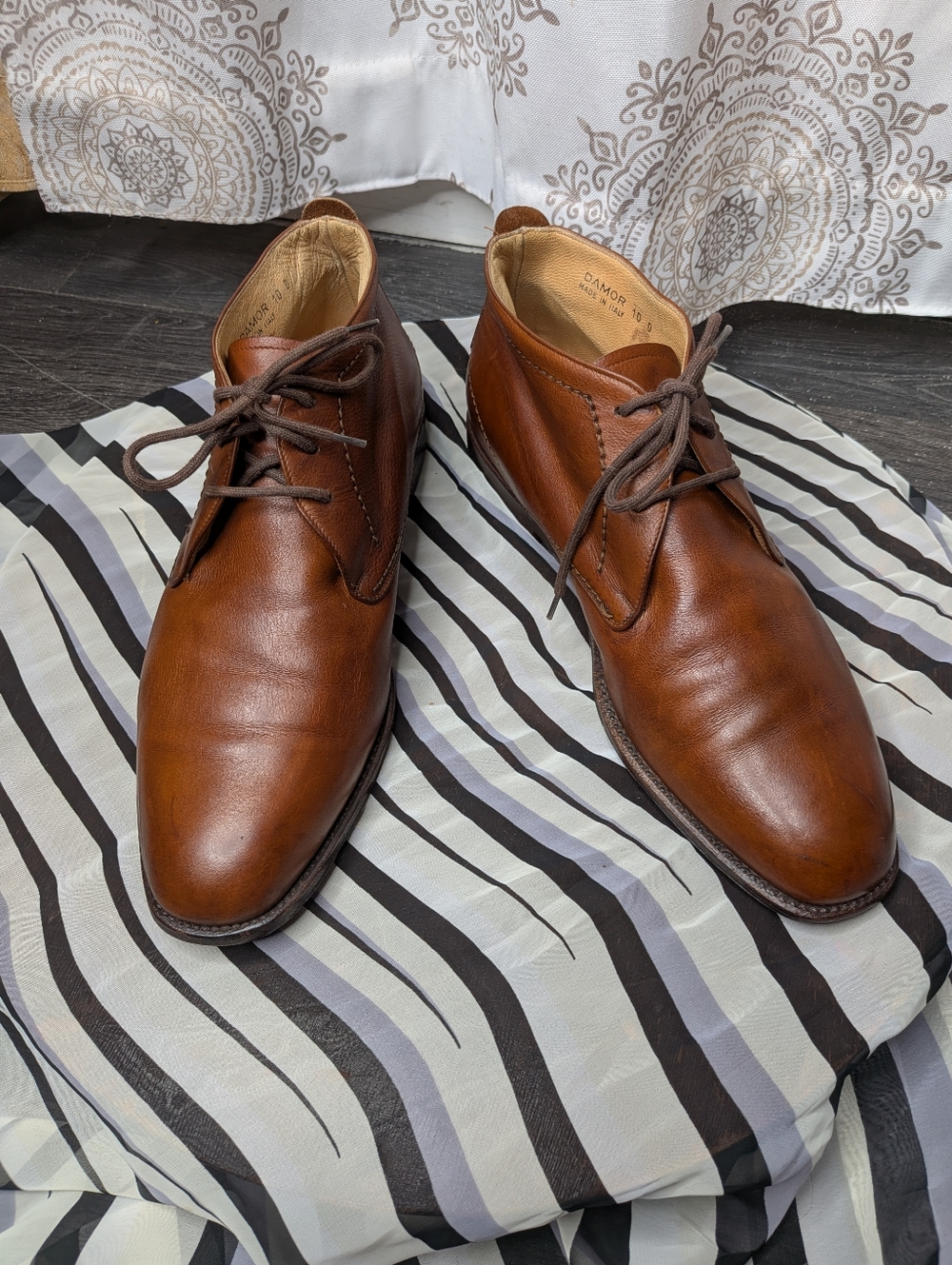 BALLY Damor 3-Eyelet Caramel Brown Men's Italian Leather Chukka Boot Size 10D